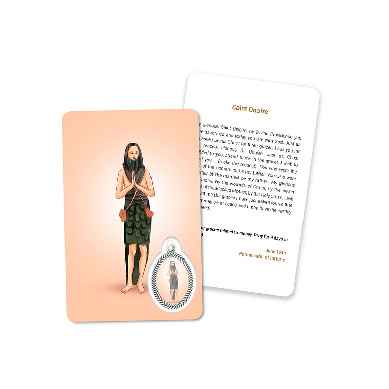 Prayer's card to Saint Onuphrius 4