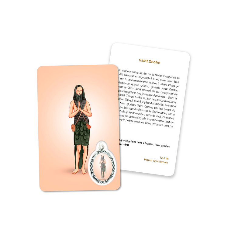Prayer's card to Saint Onuphrius 5
