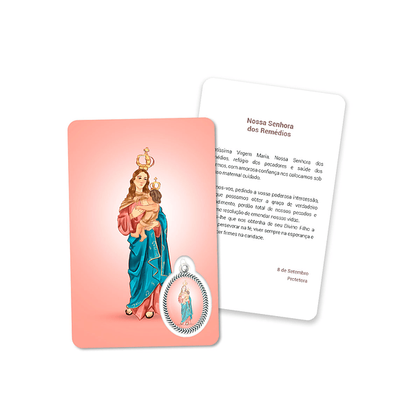 Cartão com oração de Nossa Senhora dos Remédios  1
