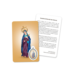 Cartão com oração de Nossa Senhora das Dores