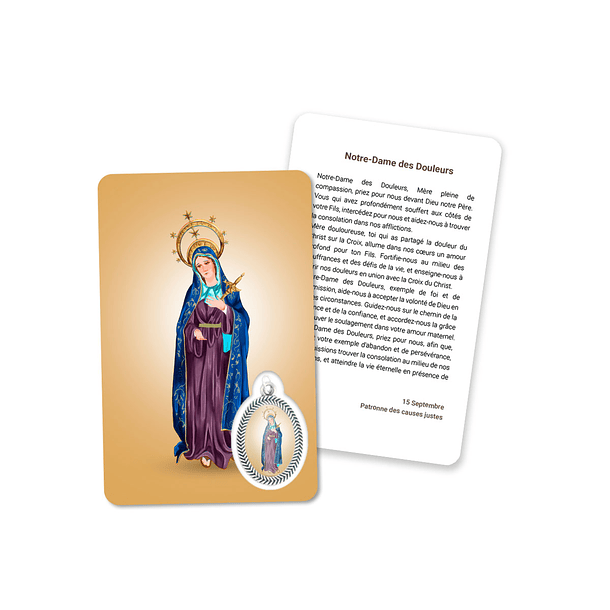 Prayer's card to Our Lady of Sorrows 5