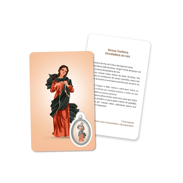 Cartão com oração de Nossa Senhora Desatadora de Nós 1