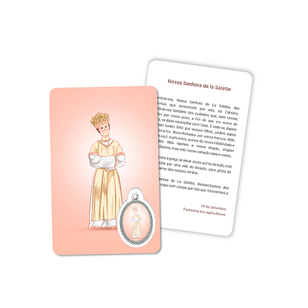 Cartão com oração de Nossa Senhora de La Salette 1