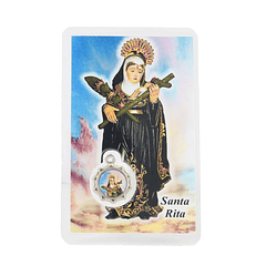 Cartão com oração a Santa Rita