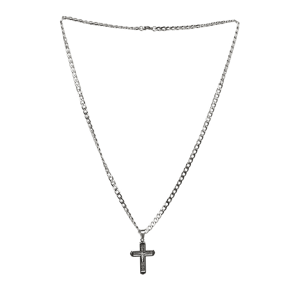 Stainless steel necklace with prayer 2