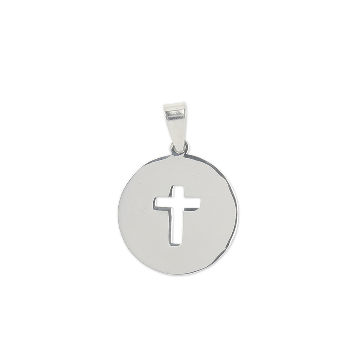 Stainless steel medal with cross 1