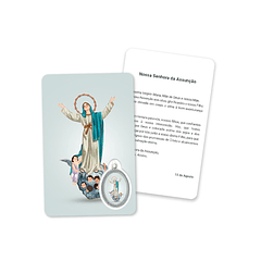 Cartão com oração de Nossa Senhora da Assunção
