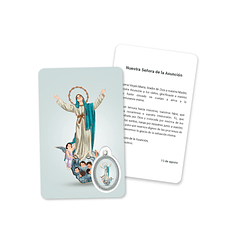 Cartão com oração de Nossa Senhora da Assunção