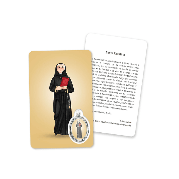 Cartão com oração de Santa Faustina 1
