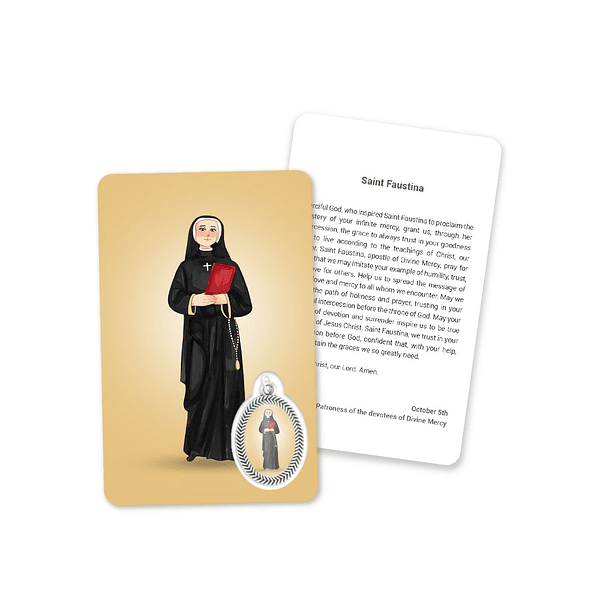 Cartão com oração de Santa Faustina 4