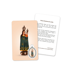 Cartão com oração de Nossa Senhora de Loreto