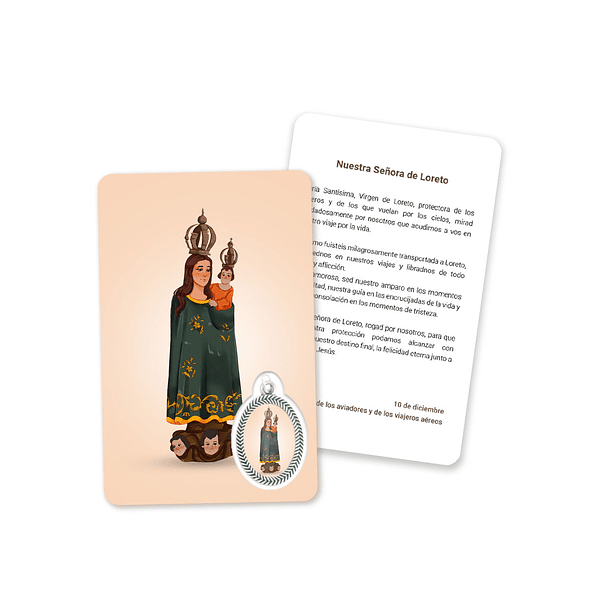 Cartão com oração de Nossa Senhora de Loreto 2
