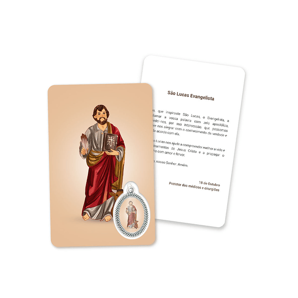 Cartão com oração de São Lucas 1