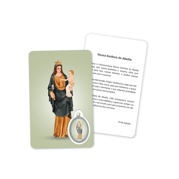Cartão com oração de Nossa Senhora da Abadia 1
