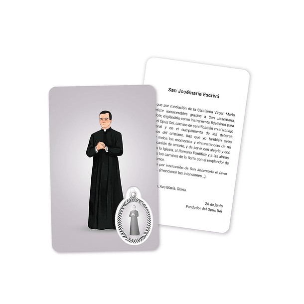 Cartão com oração a São Josemaría Escrivá 2
