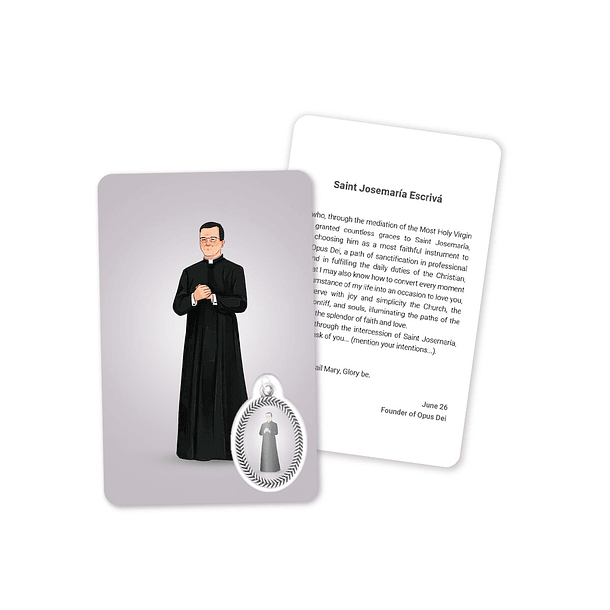 Prayer's Card to Saint Josemaía Escrivá 4