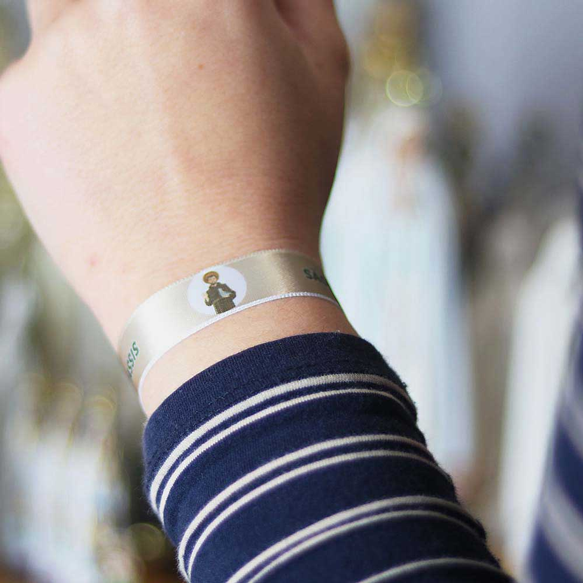 Bracelet en tissu Saint François d'Assise 3