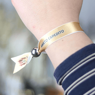 Saint Expeditus fabric bracelet