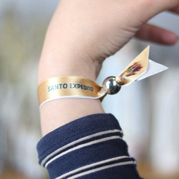 Saint Expeditus fabric bracelet 4