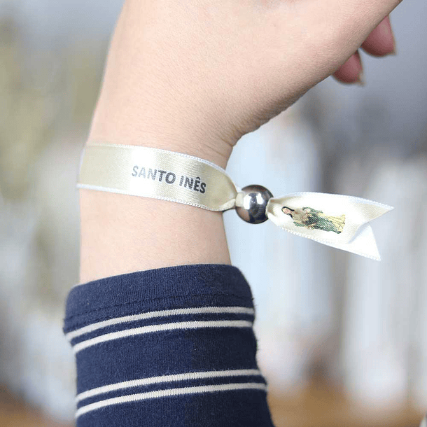 Saint Agnes fabric bracelet 4