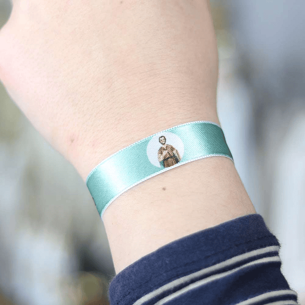 Saint Isidore fabric bracelet 3