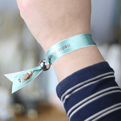 Saint Isidore fabric bracelet