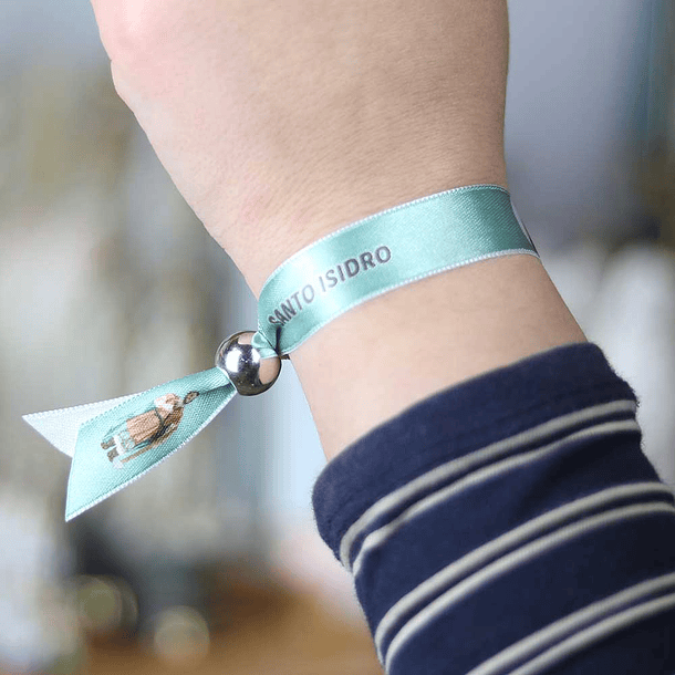 Saint Isidore fabric bracelet 1