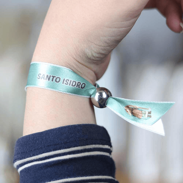 Saint Isidore fabric bracelet 4