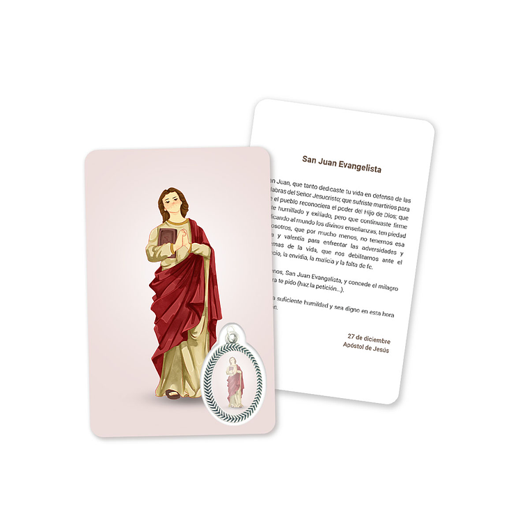 Tarjeta con oración de San Juan Evangelista 2