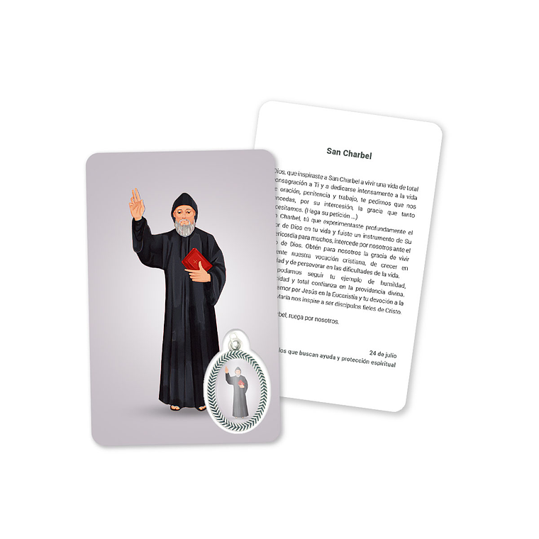 Carte avec prière de Saint Charbel 2