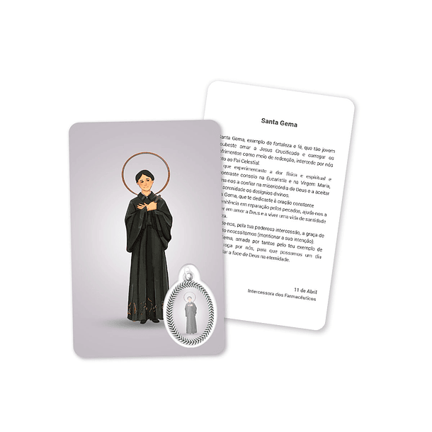 Prayer's card to Saint Gemma 1