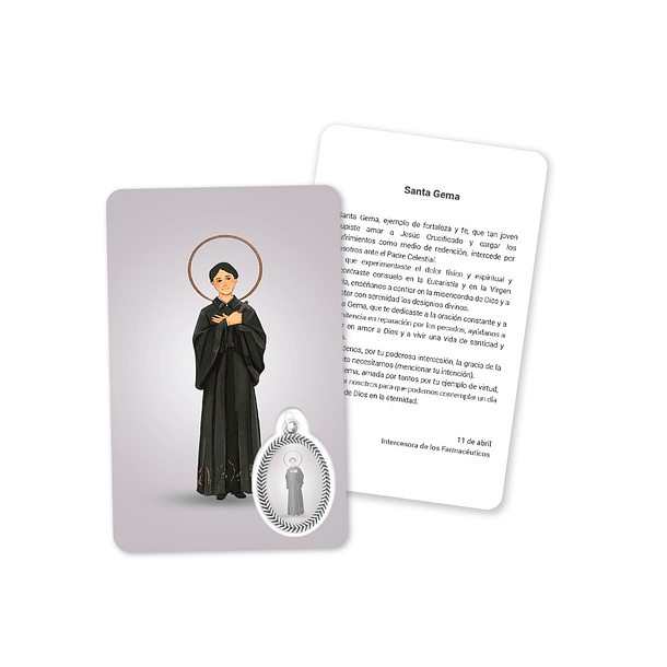 Prayer's card to Saint Gemma 2