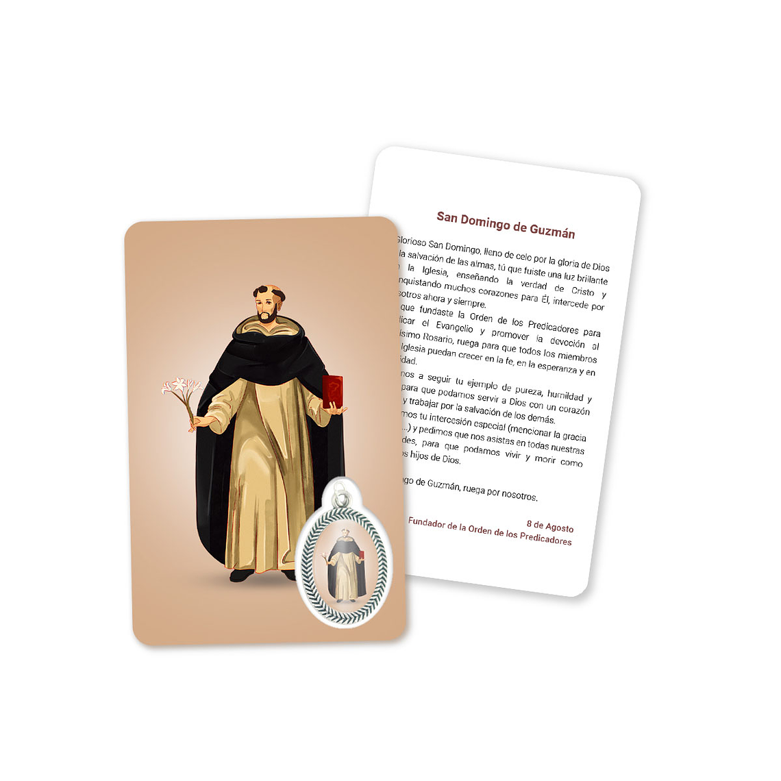Prayer's card to Saint Dominic de Guzmán 2