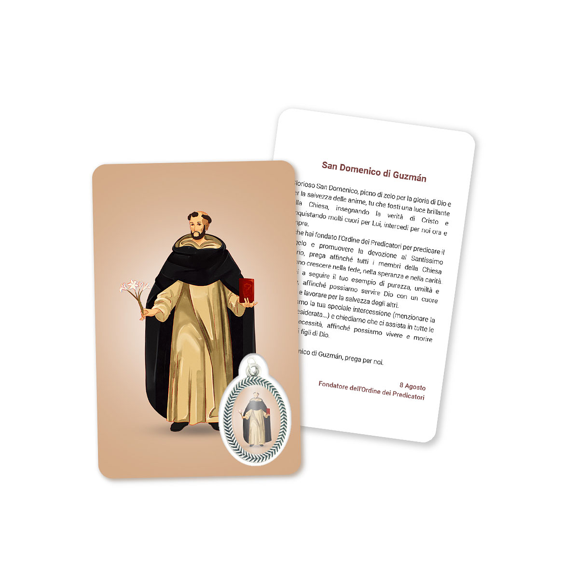 Prayer's card to Saint Dominic de Guzmán 3