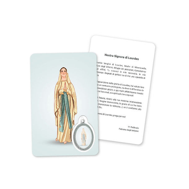 Tarjeta con oración a Nuestra Señora de Lourdes 3