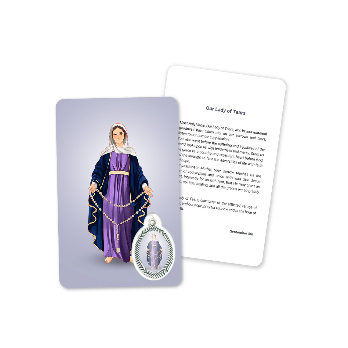 Prayer's card to Our Lady of Tears 4