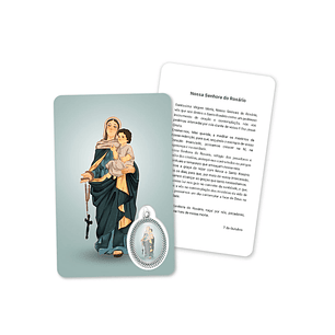 Prayer's card to Our Lady of the Rosary
