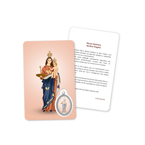 Tarjeta con oración de Nuestra Señora del Buen Viaje 1