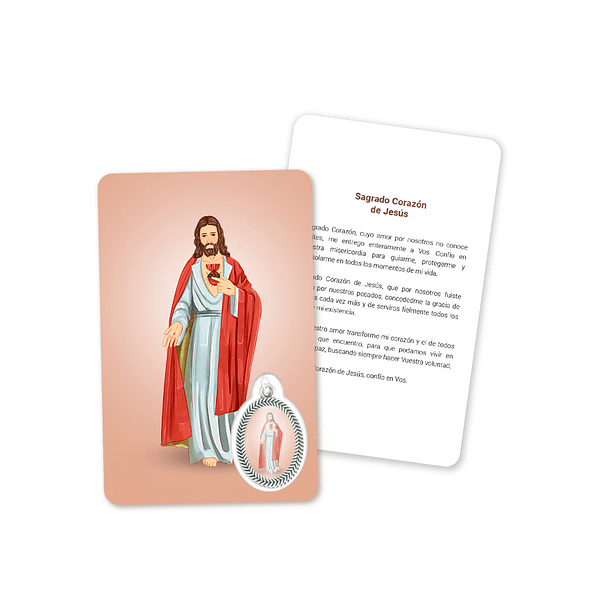 Tarjeta con oración del Sagrado Corazón de Jesús 2