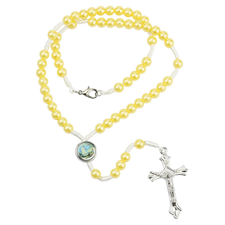 Yellow pearls rosary 1