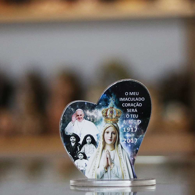 Chevalet décorative avec apparition de Fatima et du pape François 3