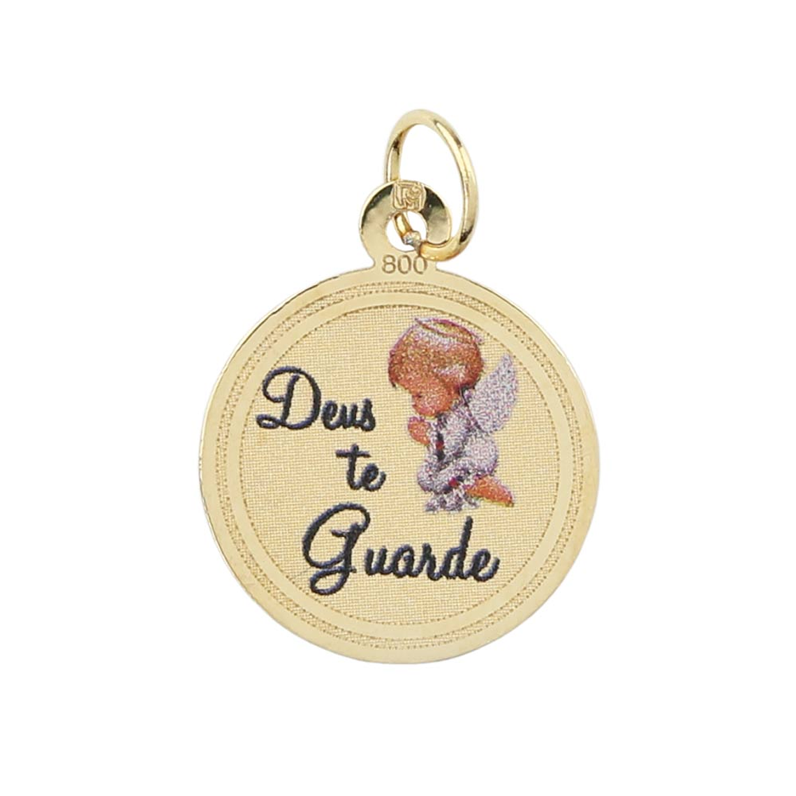 Medalla de oro de 19,2 quilates con ángel. 1