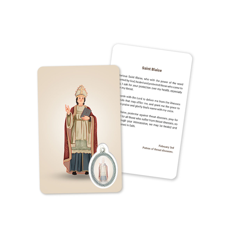 Prayer's card to Saint Blaise 4