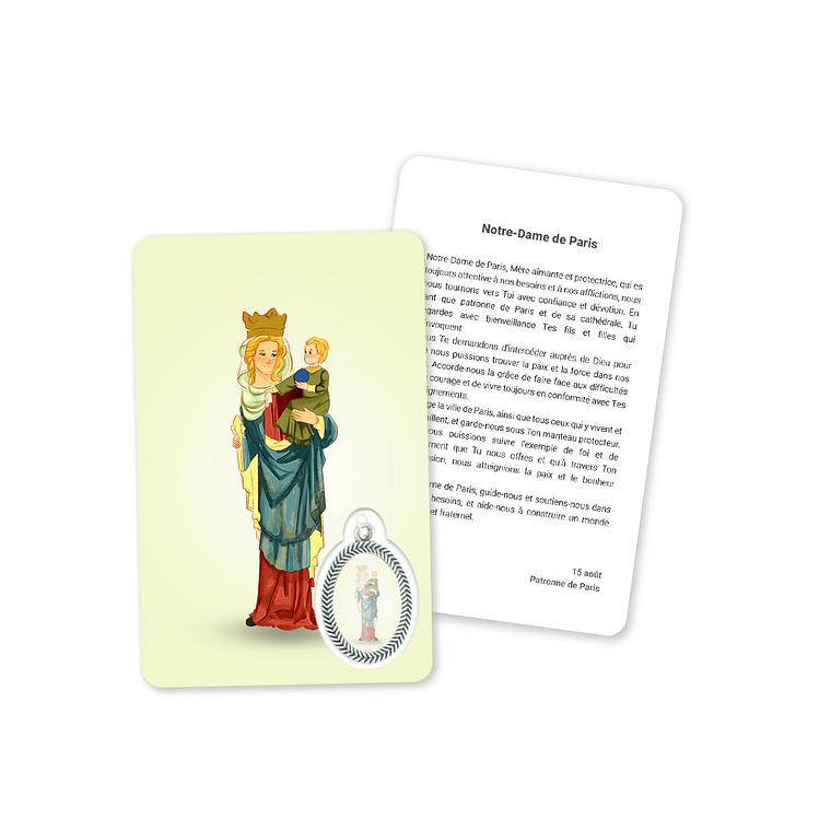 Prayer's card to Our Lady of Paris 5