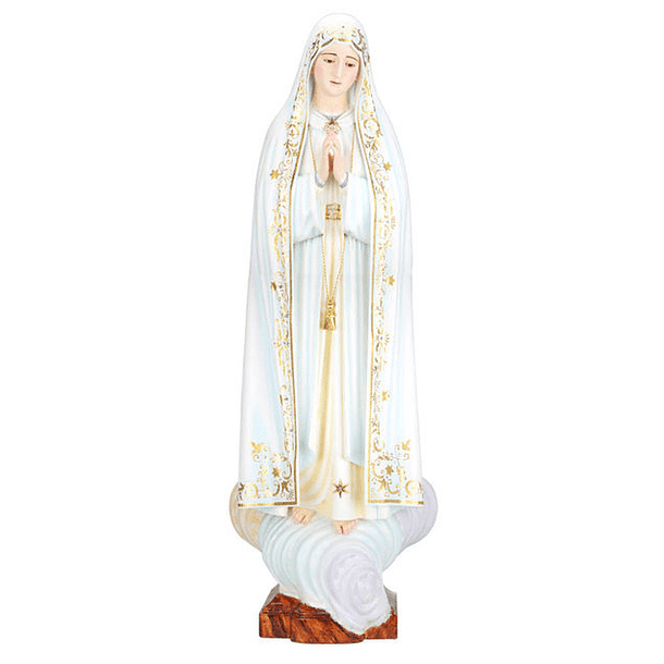 Nuestra Señora de Fátima - madera 30 cm 5