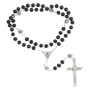 Wooden rosary with roses