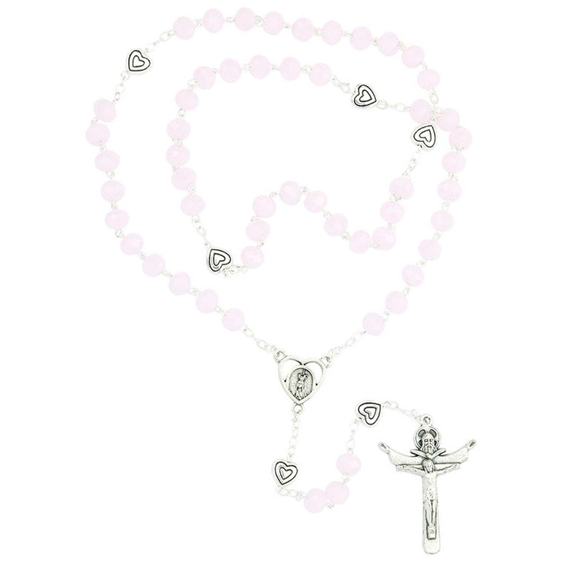 Crystal rosary with hearts 3
