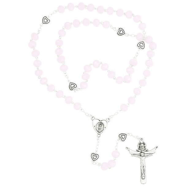 Crystal rosary with hearts 3