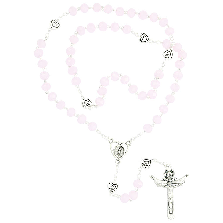Crystal rosary with hearts 3