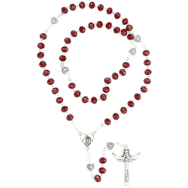 Crystal rosary with hearts 4